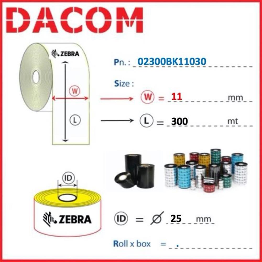 SUPPLIES RIBBONS Zebra ZEBRA SUPPLIES RIBBON WAX CONSZBRBNWAX Distributed by S.P.A.
