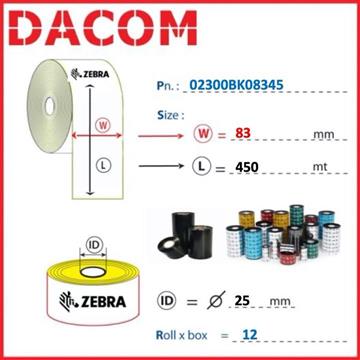 CONSUMABILI RIBBON Zebra CONSUMABILI- ZEBRA SUPPLIES - RIBBON - WAX 02300bk08345 Photo 0