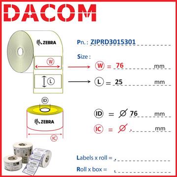 RFID MEDIA RFID Zebra SUPPLIES - LABELS - PLASTIC RFID ziprd3015301 Photo 0